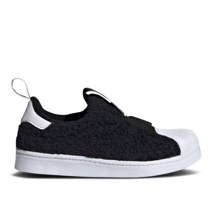 アディダス Adidas 【 Superstar 360 J 'Black Teddy Bear Fur' Youth Core Black/Core Black/Cloud White 】 Superstar スーパースター ジュニア キッズ コア 黒色 ブラック 白色 ホワイト｜スニケス