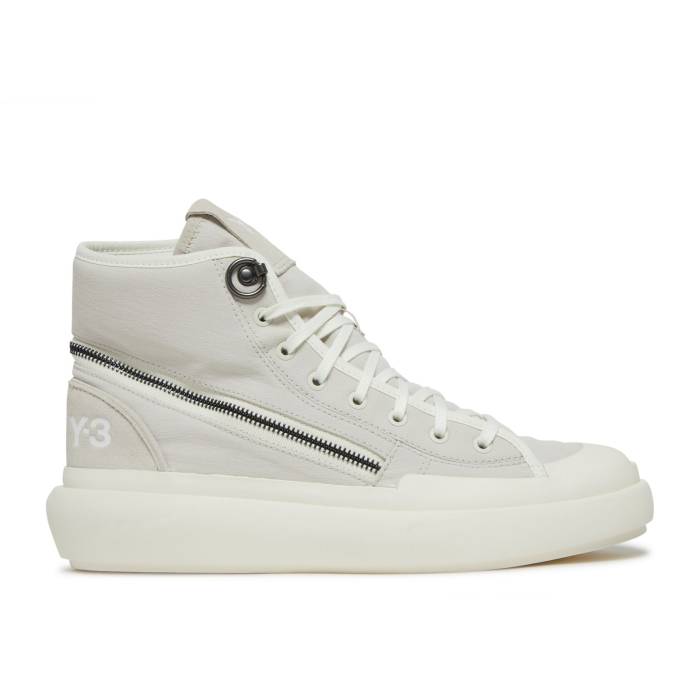 アディダス Adidas 【 Y-3 Ajatu Court High \u0027Bliss\u0027 Men Bliss/Off White/Cloud White 】 厚地の外套 御機嫌 メンズ 白いこと 白いこと