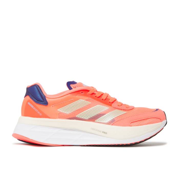 アディダス Adidas 【 Wmns Adizero Boston 10 'Turbo Sandy Beige Metallic' Women Turbo/Sandy Beige Metallic/Legacy Indigo 】 アディゼロ ボストン ベージュ レディース ターボ ベージュ legacy レガシー 藍色・インディゴ