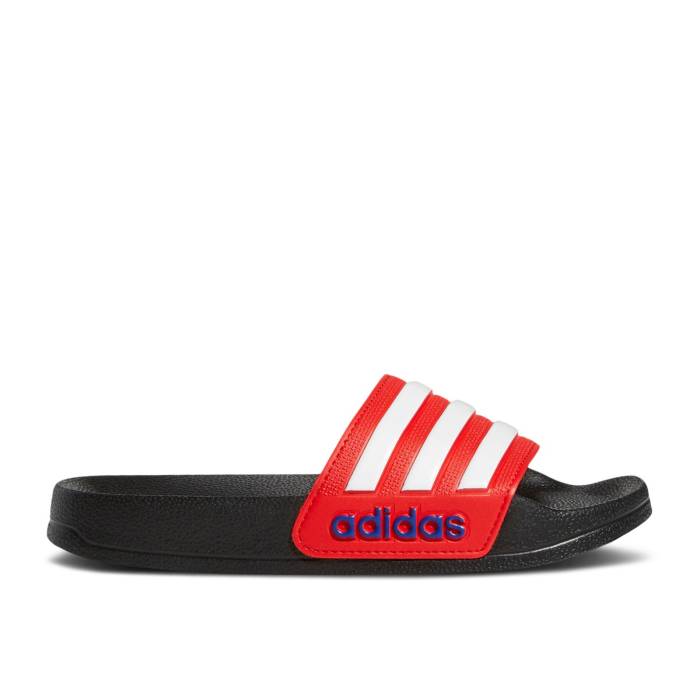 アディダス Adidas 【 Adilette Shower Slides J \u0027Black Vivid Red Youth Core Black/Cloud White/Vivid Red 】 アディレッタ Red 赤・赤いこと お坊っちゃん キッズ 中核グループ 黒いこと 黒いこと 白いこと 白いこと Red 赤・赤いこと