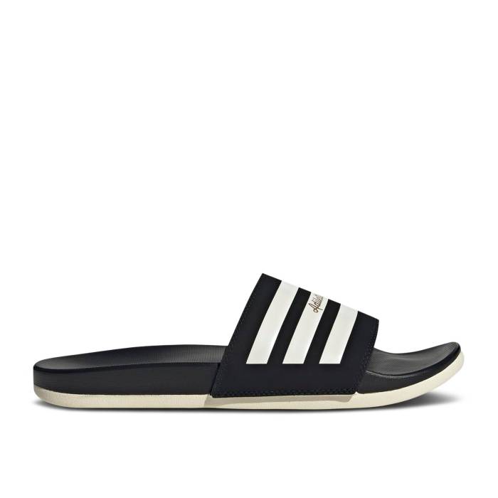 アディダス Adidas 【 Adilette Comfort Slide \u0027Black White\u0027 Men Core Black Wonder White/Gold Metallic 】 アディレッタ Slide サンダル メンズ 中核グループ 黒いこと 黒いこと 白いこと 白いこと ゴールド