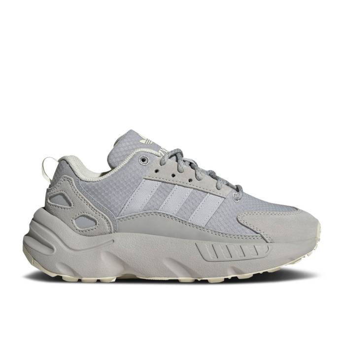 アディダス Adidas 【 Zx 22 J \u0027Grey Cream White\u0027 Youth Grey Two/Grey Two/Cream White 】 皮膚軟化剤 御坊っちゃん キッズ 薄墨色 薄墨色 皮膚軟化剤 白いこと 白いこと