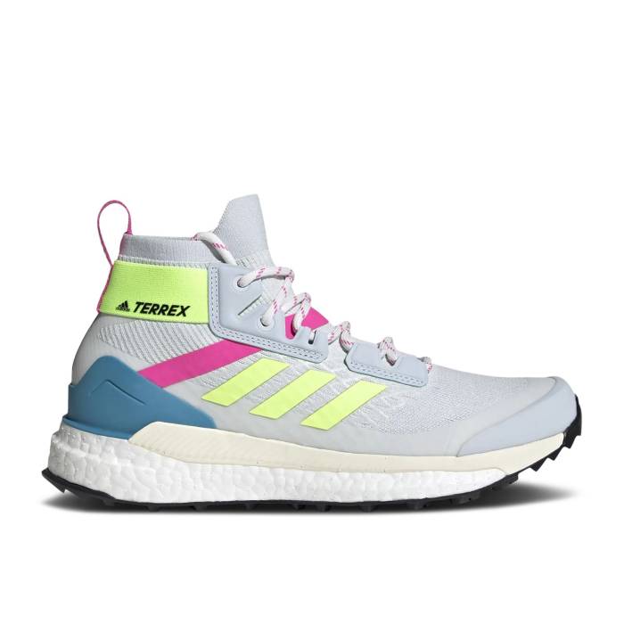 アディダス Adidas 【 Wmns Terrex Free Hiker Primeblue \u0027Halo Blue Yellow Screaming Pink\u0027 Women Halo Blue/Hi-Res Yellow/Screaming Pink 】 無償性 青み 青色 yellow 黄味がかった・黄色 レディース 青み 青色 yellow 黄味がかった・イエ