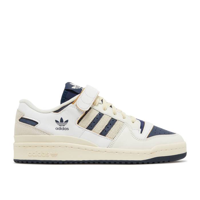 アディダス Adidas 【 Forum 84 Low \u0027Off White Collegiate Navy\u0027 Men Off White/Collegiate Navy/Cream White 】 討論会 白いこと 白いこと メンズ 白いこと 白いこと 紺色 米国海軍 皮膚軟化剤 靴-スニーカー