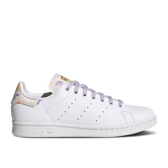 アディダス Adidas 【 Wmns Stan Smith \u0027Floral\u0027 Women Cloud White/Purple Tint/Matte Gold 】 レディース 白いこと 白いこと Purple 紫・パープル ゴールド
