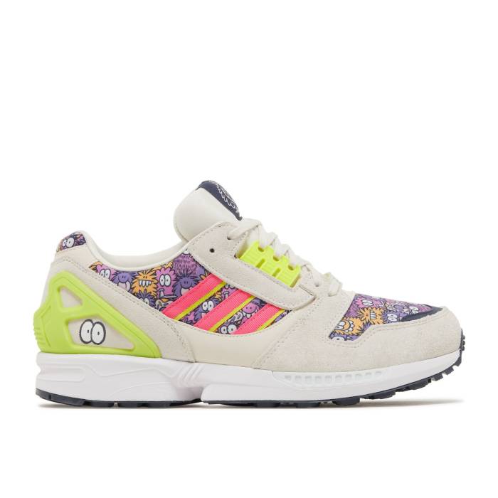 アディダス Adidas 【 Kevin Lyons X Zx 8000 \u0027Monster\u0027 Men Chalk White/Solar Pink/Team Semi Solar Yellow 】 船室 メンズ 白いこと 白いこと pink さくら色 Team 野球クラブ yellow 黄味がかった・黄色