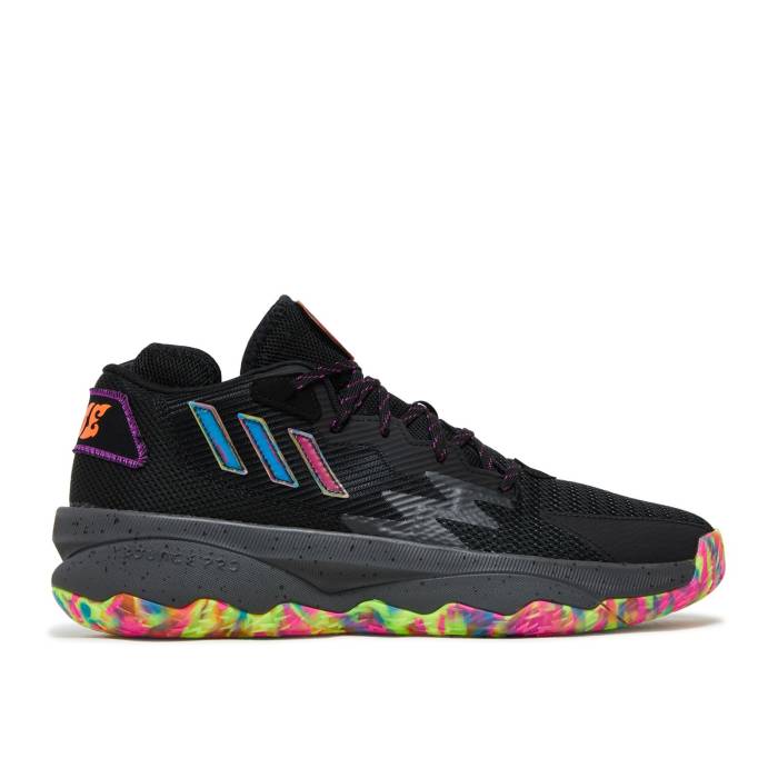 アディダス Adidas 【 Dame 8 \u0027Big Mood\u0027 Men Core Black/Grey Six/Panther Cyan 】 メンズ 中核グループ 黒いこと 黒いこと 薄墨色 薄墨色 シアン