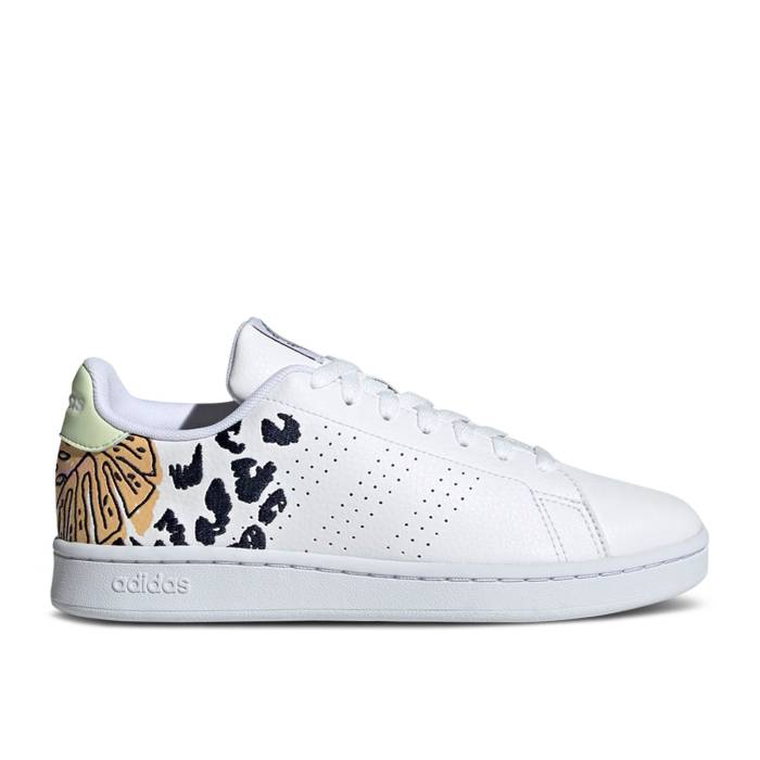 アディダス Adidas 【 Farm Rio X Wmns Advantage Court \u0027White Almost Lime\u0027 Women Cloud White/Cloud White/Almost Lime 】 リオ 厚地の外套 レディース 白いこと 白いこと 菩提樹