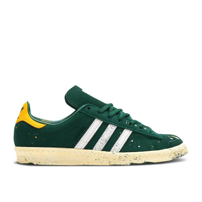 アディダス Adidas 【 Cook X Campus 80 \u0027Paint Splatter - Dark Green\u0027 Men Dark Green/Footwear White/Chalk 】 構内 メンズ green 緑・緑であること 白いこと 白いこと