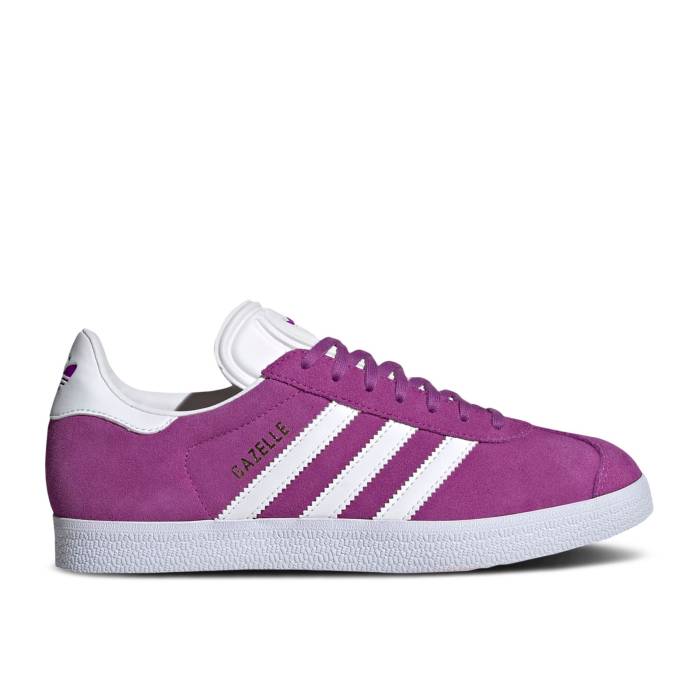 アディダス Adidas 【 Wmns Gazelle 'Shock Purple' Women Shock Purple/Cloud White/Gold Metallic 】 ガゼル レディース ショック Purple 紫・パープル 白色 ホワイト ゴールド|スニケス