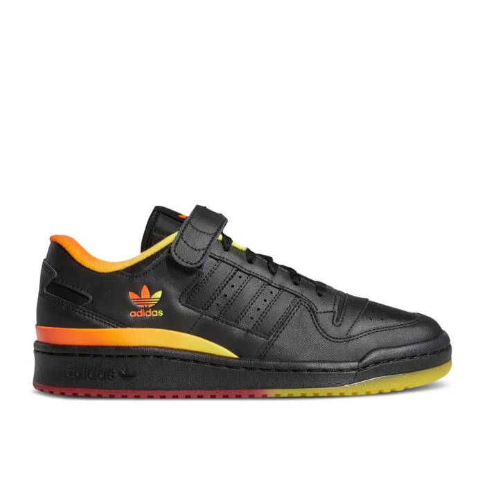 アディダス Adidas 【 Forum Low \u0027Black Orange Yellow Gradient\u0027 Men Core Black/Core Black/Semi Impact Orange 】 討論会 orange 橙・オレンジ色 yellow 黄味がかった・黄色 メンズ 中核グループ 黒いこと 黒いこと 差しひびき orange 橙・