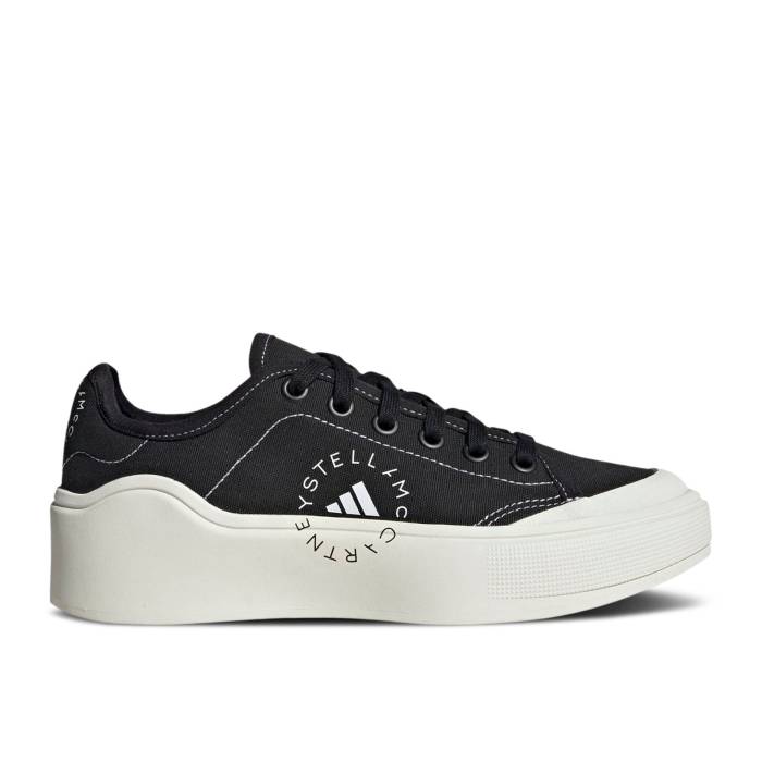 アディダス Adidas 【 Stella Mccartney X Wmns Court \u0027Core Black\u0027 Women Core Black/Core Black/Off White 】 厚地の外套 レディース 中核グループ 黒いこと 黒いこと 白いこと 白いこと