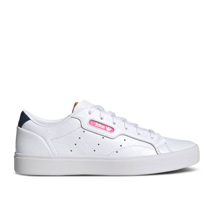 アディダス Adidas 【 Wmns Sleek 'Debossed Trefoil Monogram' Women Cloud White/Crew Navy/Screaming Pink 】 トレフォイル レディース 白色 ホワイト クルー 紺色 ネイビー pink ピンク 23,870円