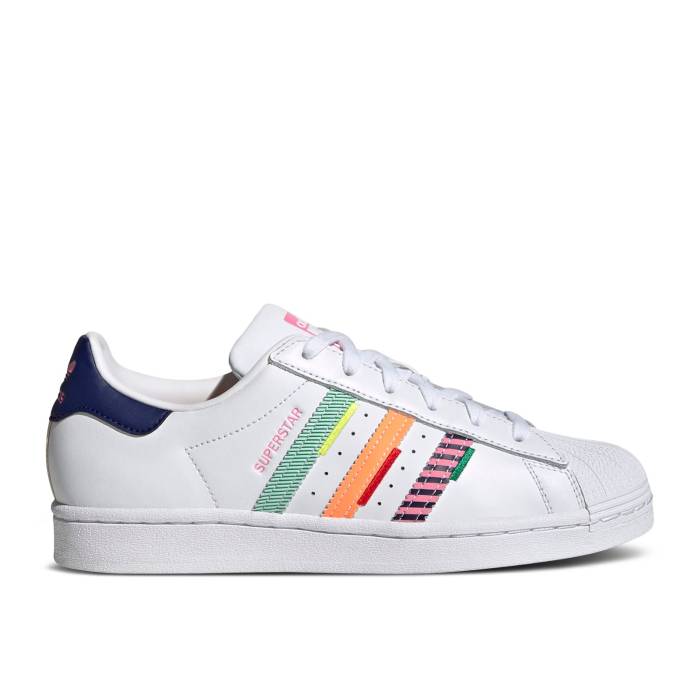 アディダス Adidas 【 Wmns Superstar Multi Jagged Stripes Women Cloud White/Night Sky/Green 】 Superstar スーパースター レディース 白色 ホワイト ナイト スカイ green 緑・グリーン