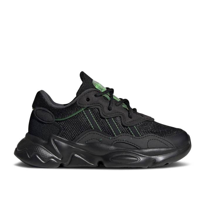 アディダス Adidas 【 Ozweego J 'Black Solar Green' Youth Core Black/Core Black/Solar Green 】 ジュニア キッズ コア 黒色 ブラック green 緑・グリーン|スニケス