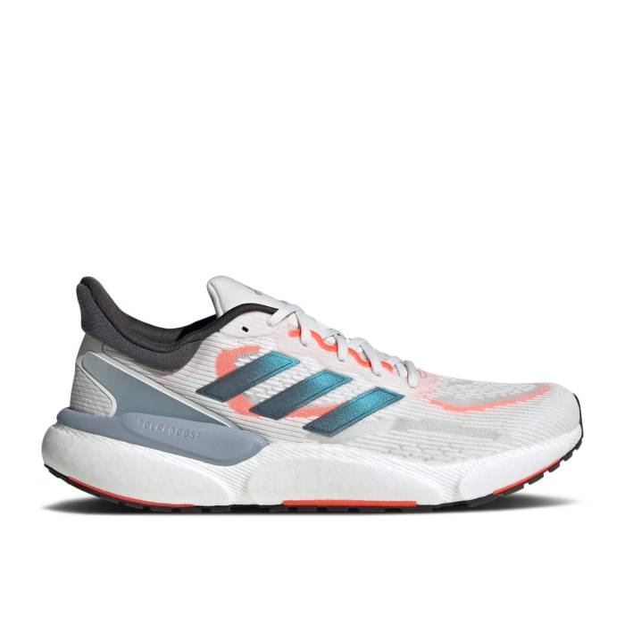 アディダス Adidas 【 Solarboost 5 \u0027White Solar Red\u0027 Men Crystal White/Grey Five/Solar Red 】 メンズ 白いこと 白いこと 薄墨色 薄墨色 Red 赤・赤いこと