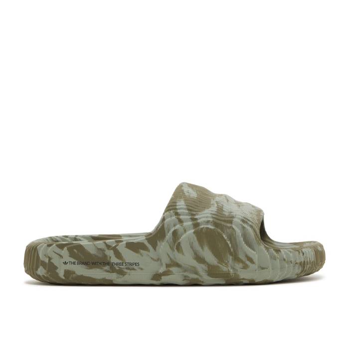 アディダス Adidas 【 Adilette 22 \u0027Olive Strata Camo\u0027 Men Olive Strata/Silver Green/Core Black 】 アディレッタ メンズ olive オリーブ Silver しろがね色・しろがね色 green 緑・緑であること 中核グループ 黒いこと 黒いこと