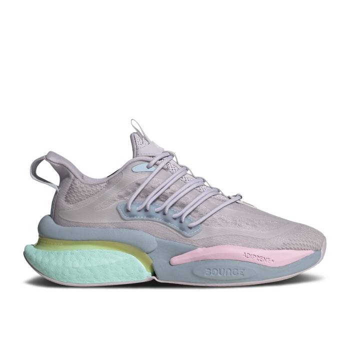 アディダス Adidas 【 Wmns Alphaboost V1 \u0027Silver Dawn Orchid Fusion\u0027 Women Silver Dawn/Orchid Fusion/Almost Yellow 】 レディース Silver しろがね色・しろがね色 Fusion 核融合反応 yellow 黄味がかった・黄色