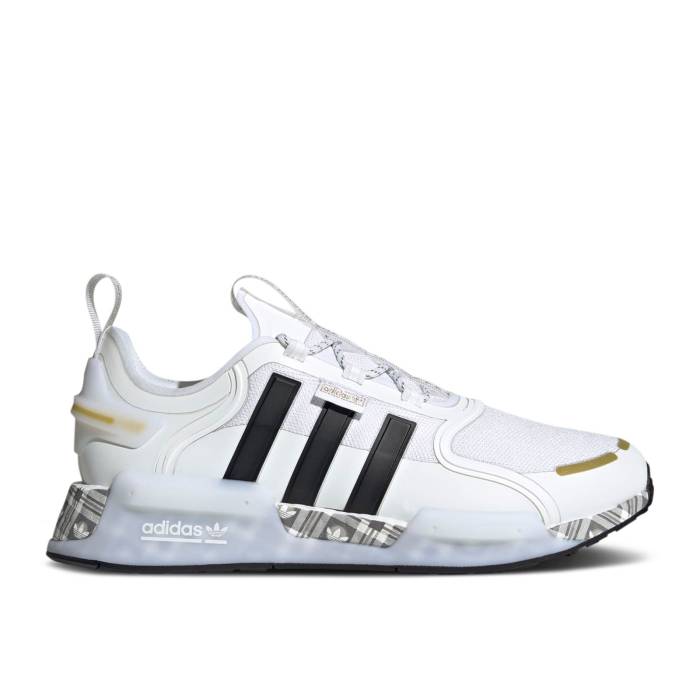 アディダス Adidas 【 Nmd_R1 V3 \u0027White Gold Plaid\u0027 Men Cloud White/Core Black/Gold Metallic 】 ゴールド メンズ 白いこと 白いこと 中核グループ 黒いこと 黒いこと ゴールド