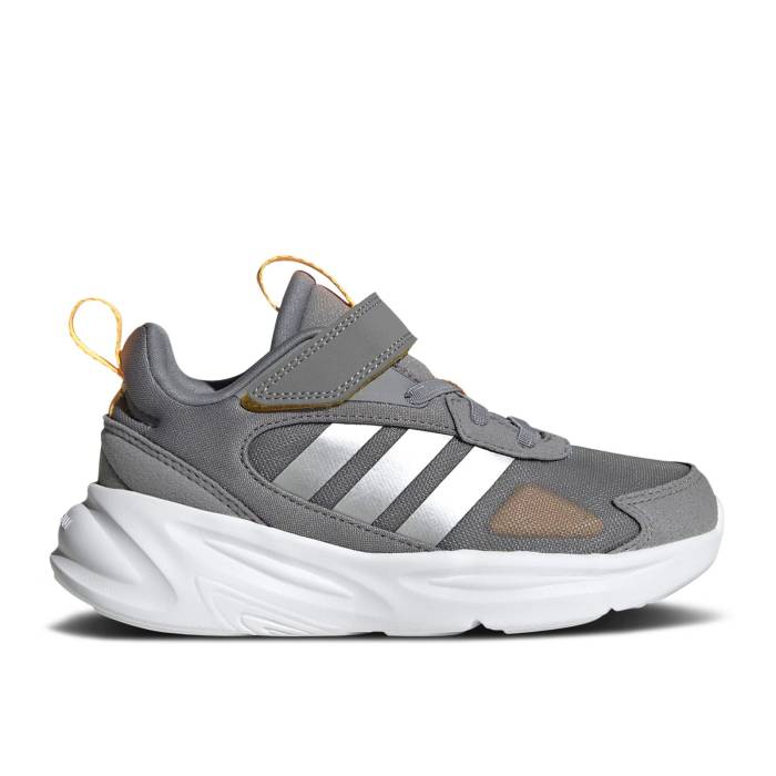 アディダス Adidas 【 Ozelle J \u0027Grey Solar Gold\u0027 Youth Grey Three/Silver Metallic/Solar Gold 】 御坊っちゃん キッズ 薄墨色 薄墨色 Silver しろがね色・しろがね色 ゴールド