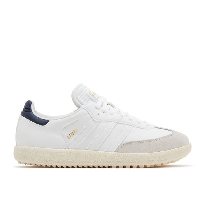 アディダス Adidas 【 Samba Spikeless Golf \u0027White Collegiate Navy\u0027 Men Cloud White/Collegiate Navy/Off White 】 サンバ golf ゴルフ メンズ 白いこと 白いこと 紺色 米国海軍