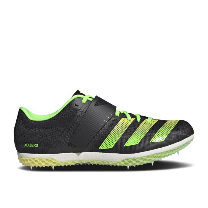 アディダス Adidas 【 Adizero High Jump 'Black Solar Green' Men Core Black/Beam Yellow/Solar Green 】 アディゼロ ハイ メンズ コア 黒色 ブラック yellow 黄色・イエロー green 緑・グリーン