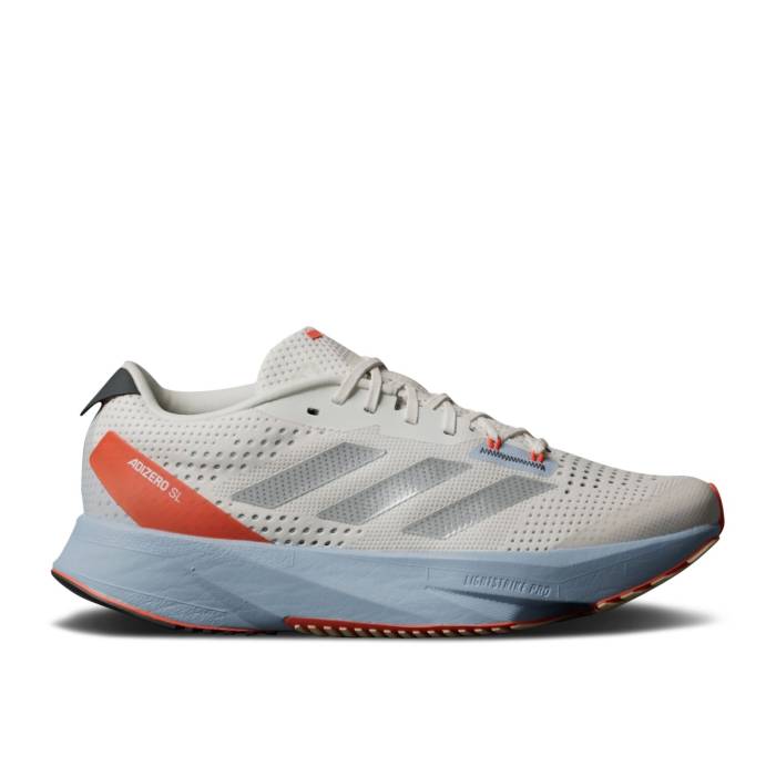 アディダス Adidas 【 Wmns Adizero Sl \u0027White Wonder Blue\u0027 Women Chalk White/Silver Metallic/Wonder Blue 】 アディゼロ レディース 白いこと 白いこと Silver しろがね色・しろがね色 青味 青色 スニーカー-靴