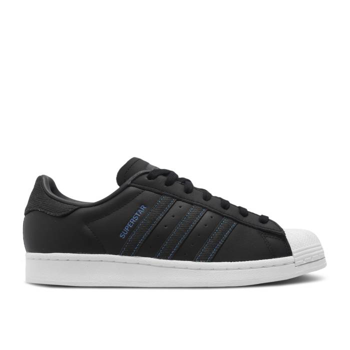 アディダス Adidas 【 Superstar \u0027Denim Pack - Black Bright Blue\u0027 Men Core Black/Core Black/Bright Blue 】 Superstar はやりっ子 黒いこと 黒いこと メンズ 中核グループ 黒いこと 黒いこと 青味 青み