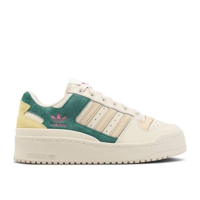 アディダス Adidas 【 Wmns Forum Bold \u0027Chalk Sand Strata Green\u0027 Women Chalk White/Sand Strata/Almost Yellow 】 討論会 砂色・砂子 レディース 白いこと 白いこと 砂色・砂子 yellow 黄味がかった・黄色