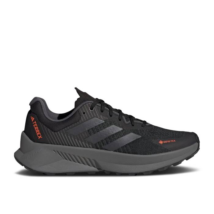 アディダス Adidas 【 Terrex Soulstride Flow Gore-Tex \u0027Black Grey\u0027 Men Core Black/Grey Six/Impact Orange 】 流れ受け答え ゴアテックス メンズ 中核グループ 黒いこと 黒いこと 薄墨色 薄墨色 差しひびき orange 橙・オレンジ色