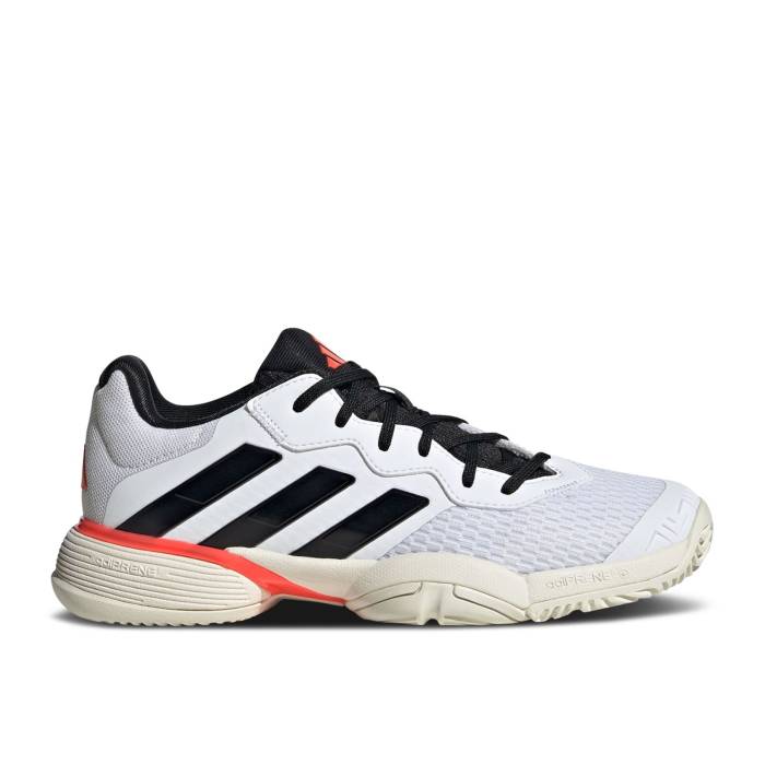 アディダス Adidas 【 Barricade J \u0027White Black\u0027 Youth Cloud White/Core Black/Off White 】 防柵 御坊っちゃん キッズ 白いこと 白いこと 中核グループ 黒いこと 黒いこと