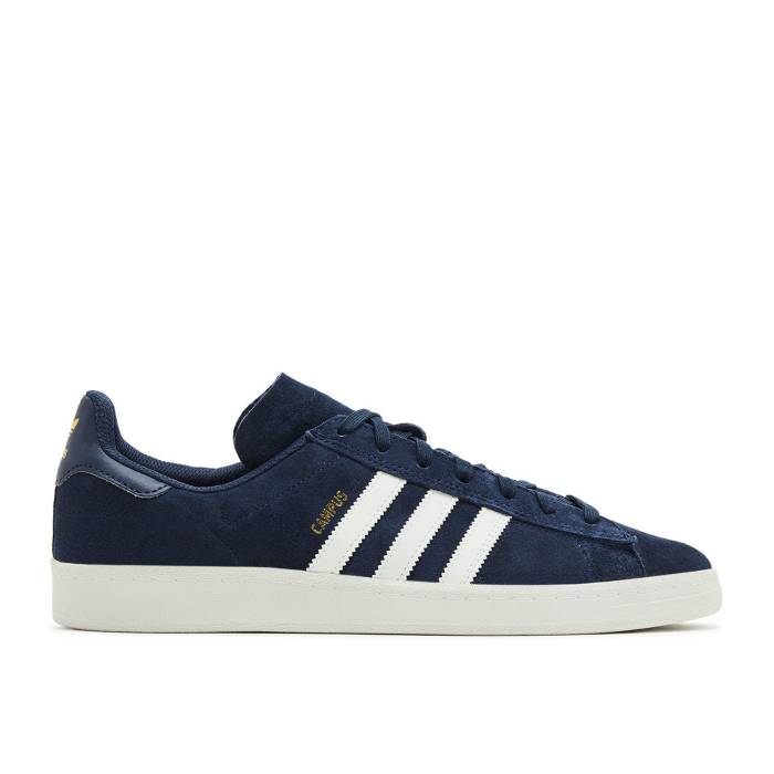 アディダス Adidas 【 Campus Adv 'Collegiate Navy' Men Collegiate Navy/Cloud White/Gold Metallic 】 キャンパス メンズ 紺色 ネイビー 白色 ホワイト ゴールド｜スニケス