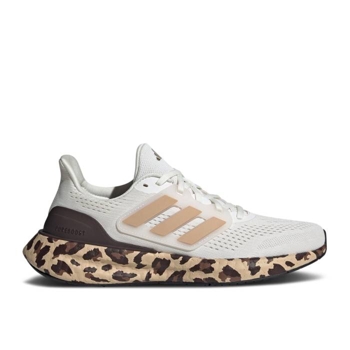 アディダス Adidas 【 Wmns Pureboost 23 \u0027Leopard\u0027 Women Core White/Gold Metallic/Shadow Brown 】 レディース 中核グループ 白いこと 白いこと ゴールド シャドー・シャドウ 赤銅色 赤銅色