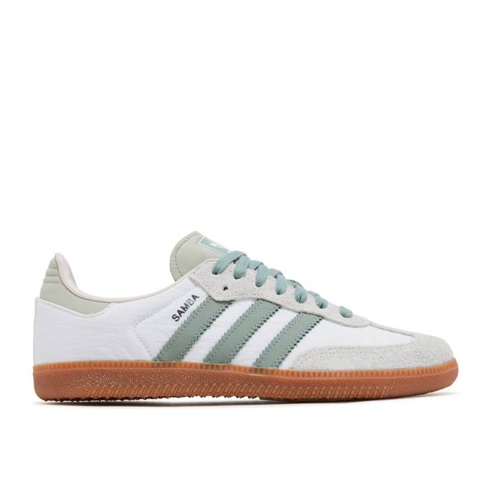 アディダス Adidas 【 Wmns Samba Og \u0027White Silver Green\u0027 Women Cloud White/Silver Green/Putty Mauve 】 サンバ Silver しろがね色・しろがね色 レディース 白いこと 白いこと Silver しろがね色・しろがね色 green 緑・緑であること