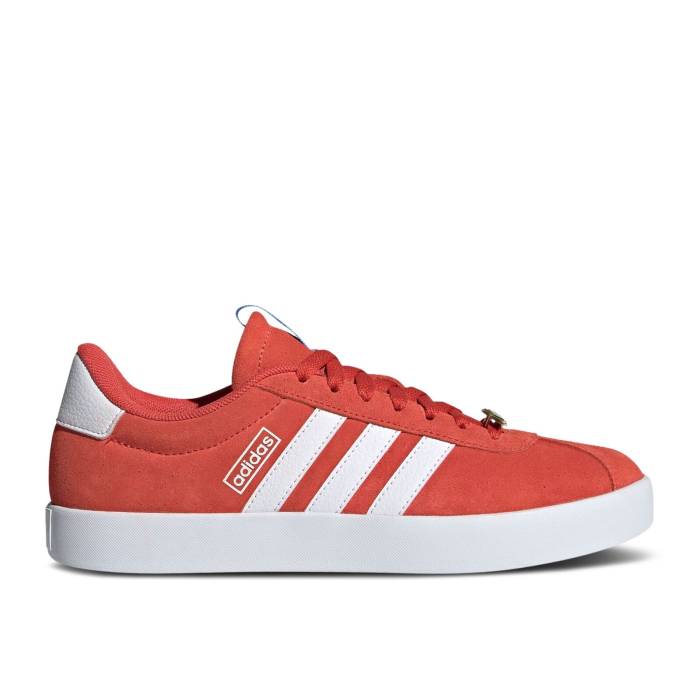 アディダス Adidas 【 Wmns Vl Court 3.0 \u0027Bright Red White\u0027 Women Bright Red/Cloud White/Blue Burst 】 厚地の外套 Red 赤・赤いこと レディース Red 赤・赤いこと 白いこと 白いこと 青み 青色 張りさける
