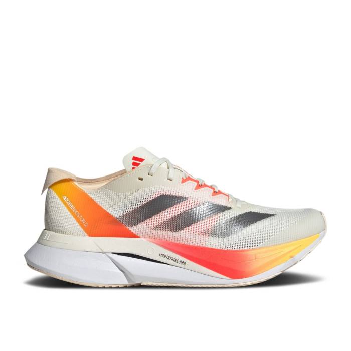 アディダス Adidas 【 Wmns Adizero Boston 12 \u0027Ivory Pack\u0027 Women Ivory/Iron Metallic/Solar Red 】 アディゼロ 豆の町 レディース 象牙色 Red 赤・赤いこと
