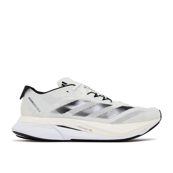アディダス Adidas 【 Adizero Boston 12 \u0027White Night Metallic\u0027 Men Cloud White/Core Black/Night Metallic 】 アディゼロ 豆の町 ナイト爵 メンズ 白いこと 白いこと 中核グループ 黒いこと 黒いこと ナイト爵