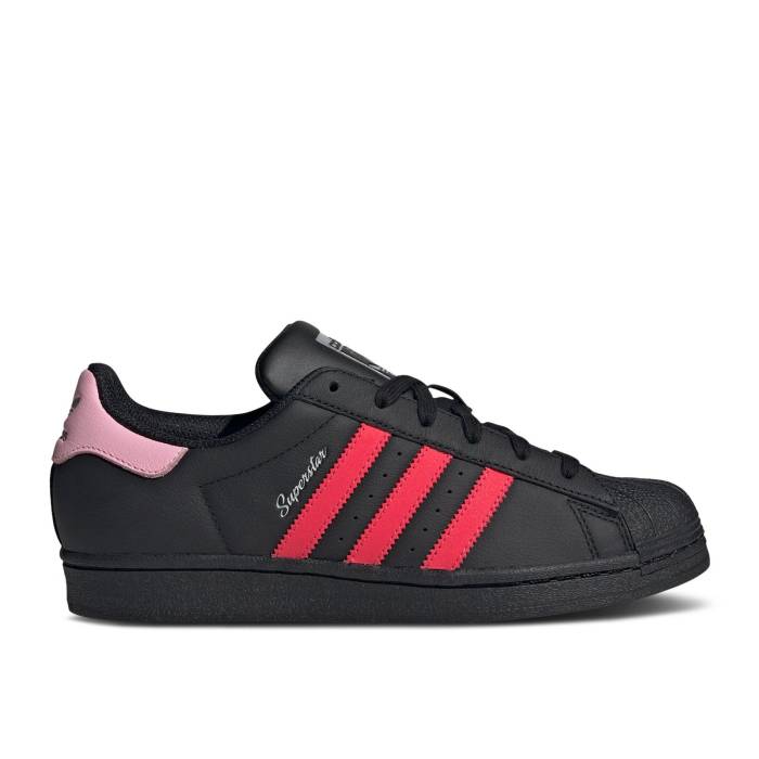 アディダス Adidas 【 Wmns Superstar \u0027Black Scarlet Pink\u0027 Women Core Black/Supplier Color/Supplier Color 】 Superstar はやりっ児 レディース 中核グループ 黒いこと 黒いこと