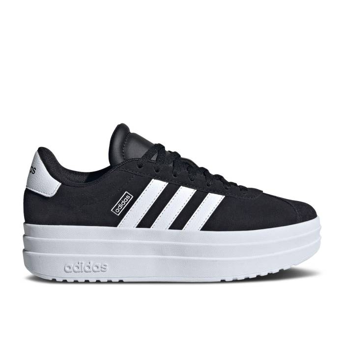 アディダス Adidas 【 Vl Court Bold J 'Black White' Youth Core Black/Cloud White/Cloud White 】 コート ジュニア キッズ コア 黒色 ブラック 白色 ホワイト｜スニケス