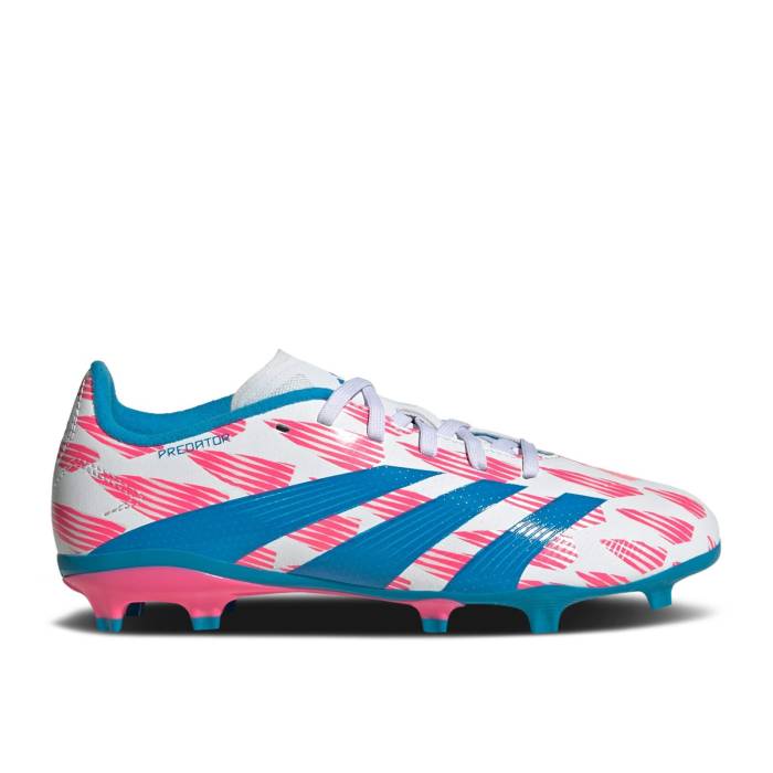 アディダス Adidas 【 Predator League Fg K 'Reemergence Pack' Youth Cloud White/Solar Blue/Solar Pink 】 プレデター キッズ ベビー マタニティ キッズファッション 靴 スニーカー ジュニア キッズ 白色 ホワイト画像