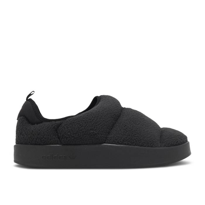 アディダス Adidas 【 Puffylette Core Black Fleece Men Footwear White/Core Black/Pulse Amber 】 黒色 ブラック メンズ 白色 ホワイト コア 黒色 ブラック