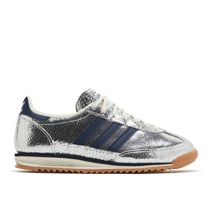 アディダス Adidas 【 Wmns Sl72 Og \u0027Silver Metallic Collegiate Navy\u0027 Women Silver Metallic/Collegiate Navy/Off White 】 レディース Silver しろがね色・しろがね色 紺色 米国海軍 白いこと 白いこと