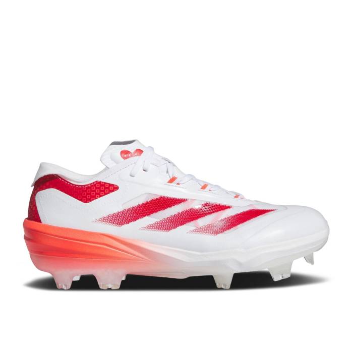 アディダス Adidas 【 Adizero Impact Tpu \u0027Warp Speed - Power Red\u0027 Men Cloud White/Team Power Red/Bright Red 】 アディゼロ 差しひびき Speed 素早さ Power 力強さ メンズ 白いこと 白いこと Team 野球クラブ Power 力強さ Red 赤・