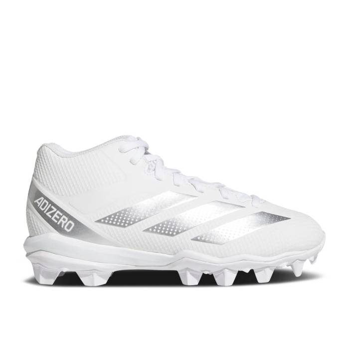 アディダス Adidas 【 Adizero Impact.2 Molded K White Silver Metallic Youth Cloud White/Silver Metallic/Cloud White 】 アディゼロ Silver 銀色・シルバー ジュニア キッズ 白色 ホワイト Silver 銀色・シルバー
