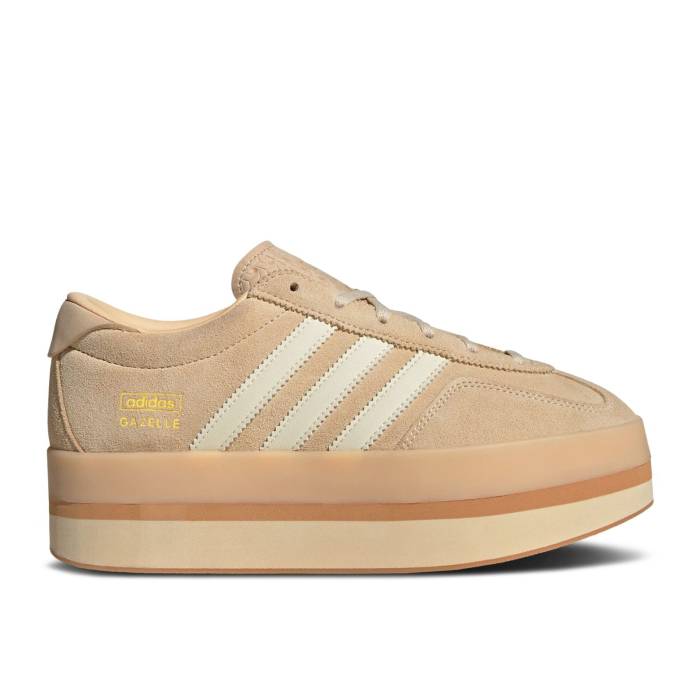 アディダス Adidas 【 Wmns Gazelle Stack \u0027Sand Strata Gum\u0027 Women Sand Strata/Gum/Cream White 】 ガゼル レディース 砂色・真砂 皮膚軟化剤 白いこと 白いこと
