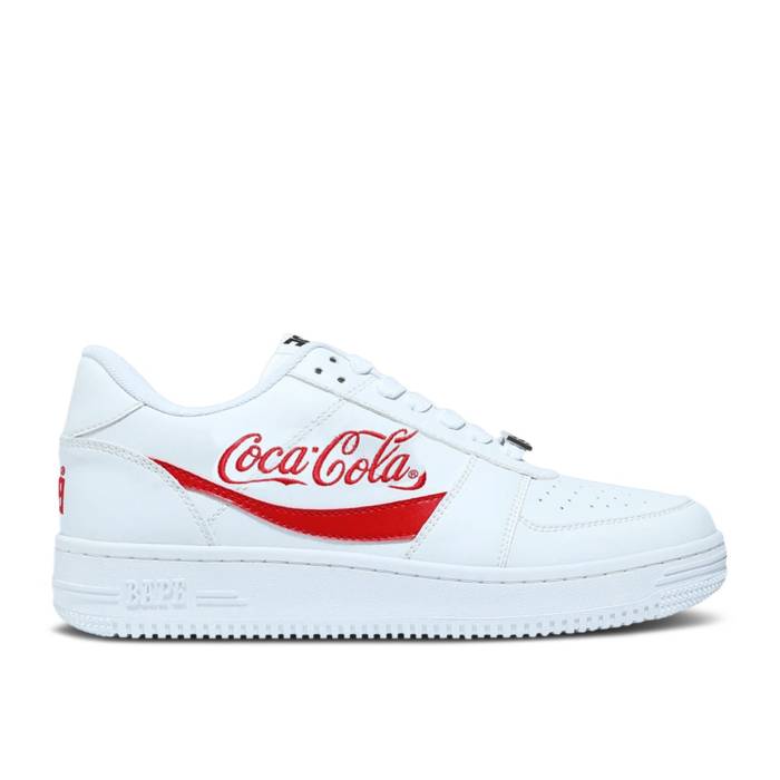 ベイプ Bape 【 Coca-Cola X Sta Low \u0027White\u0027 Men White/Red 】 メンズ 白いこと 白いこと Red 赤・赤いこと
