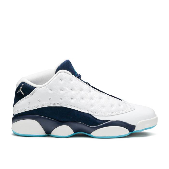 ナイキ エアジョーダン Air Jordan 【 Jordan 13 Low \u0027Hornets\u0027 Men White/Metallic Silver/Midnight Navy/Turquoise Blue 】 13 サー青二才 メンズ 白いこと 白いこと Silver しろがね色・しろがね色 紺色 米国海軍 青碧 青碧