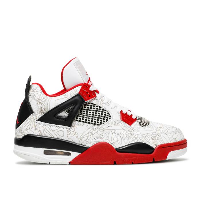 ナイキ エアジョーダン Air Jordan 【 Jordan 4 Retro White Laser Men White/Varsity Red/Black 】 レトロ メンズ 白色 ホワイト Red 赤・レッド 黒色 ブラック