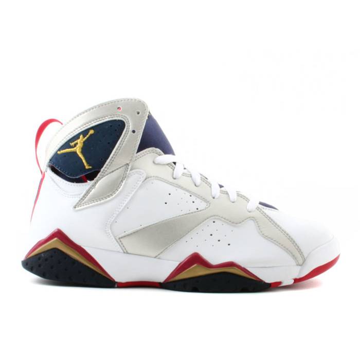 ナイキ エアジョーダン Air Jordan 【 Jordan 7 Retro 'Olympic' 2004 Men White/Metallic Gold-Midnight Navy-True Red 】 レトロ メンズ 白色 ホワイト Red 赤・レッド|スニケス