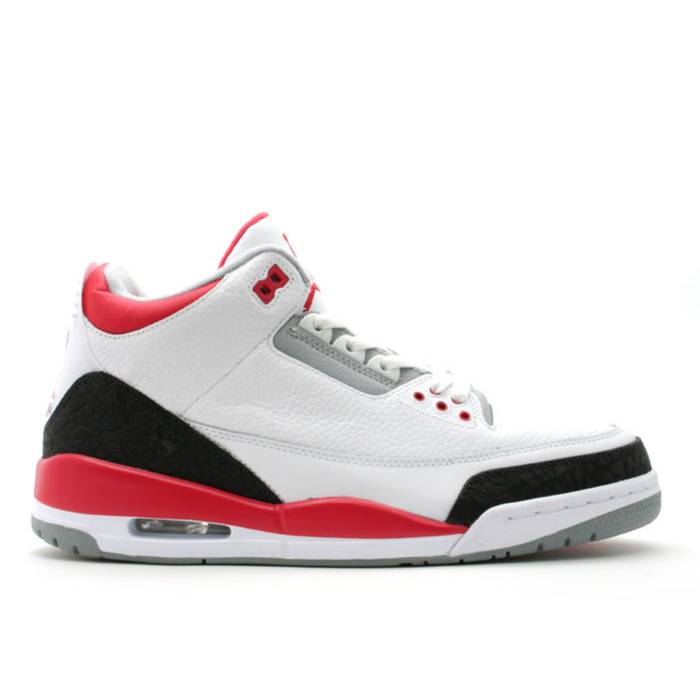 ナイキ エアジョーダン Air Jordan 【 Jordan 3 Retro \u0027Fire Red\u0027 2007 Men White/Fire Red-Cement Grey 】 レトロ メンズ 白いこと 白いこと たき火 薄墨色 薄墨色
